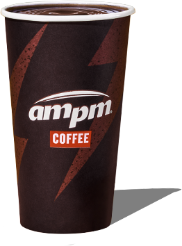 A large coffee with steam smoking from it